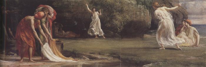 Sir Edward john poynter,bt.,P.R.A Atalanta's Race'and Nausicaa and her Maidens playing at Ball (mk37) oil painting image